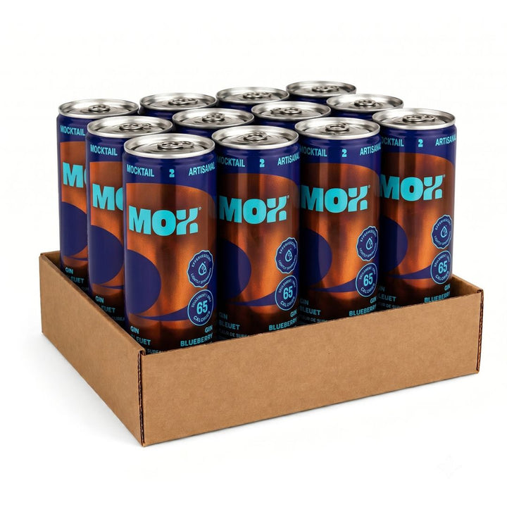 Mox Mocktails - Mox 2 - Gin Blueberry (1 x 12 Pack, 355mL), non-alcoholic cocktail
