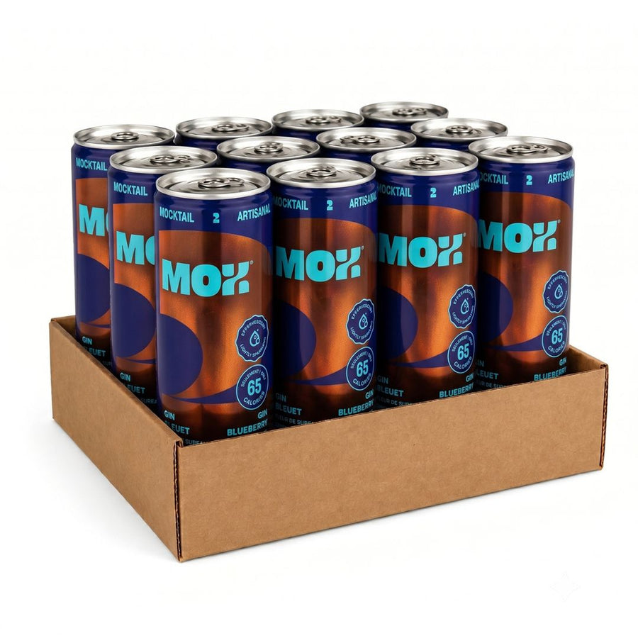 Mox Mocktails - Mox 2 - Gin Blueberry (1 x 12 Pack, 355mL), non-alcoholic cocktail