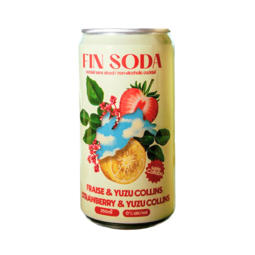 Fin Soda - Strawberry Yuzu Collins (6 x 4 Pack, 250mL)