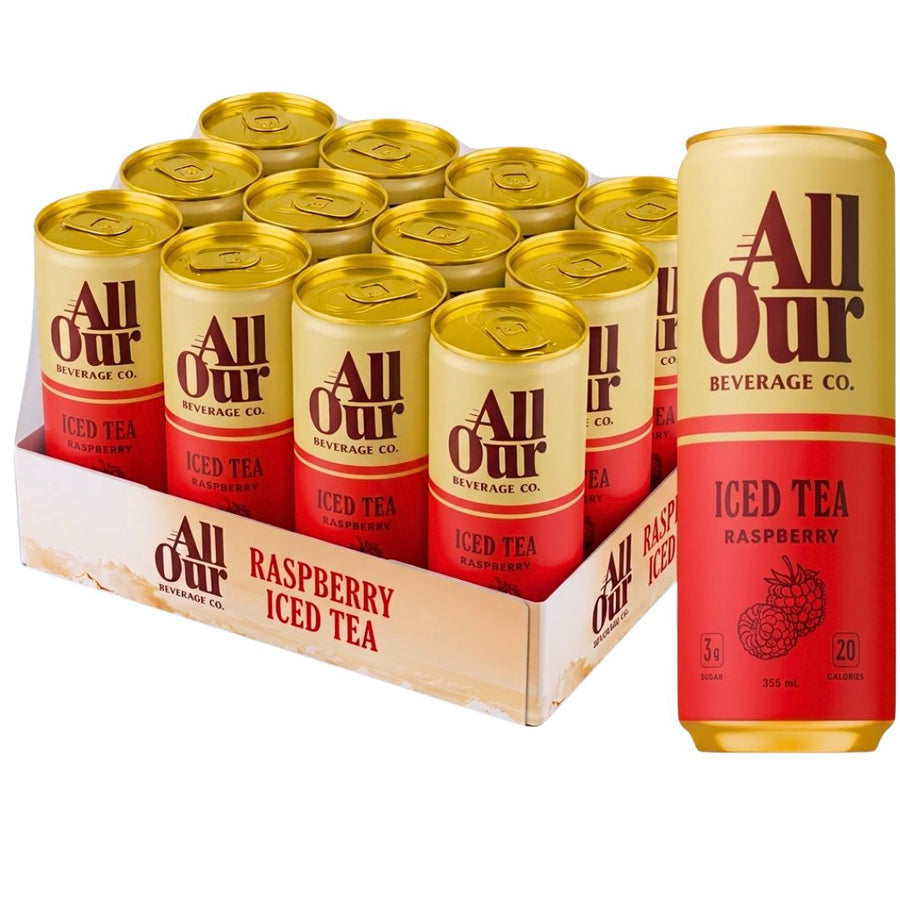 All Our - Low Sugar Raspberry Iced Tea (12 x 355mL)