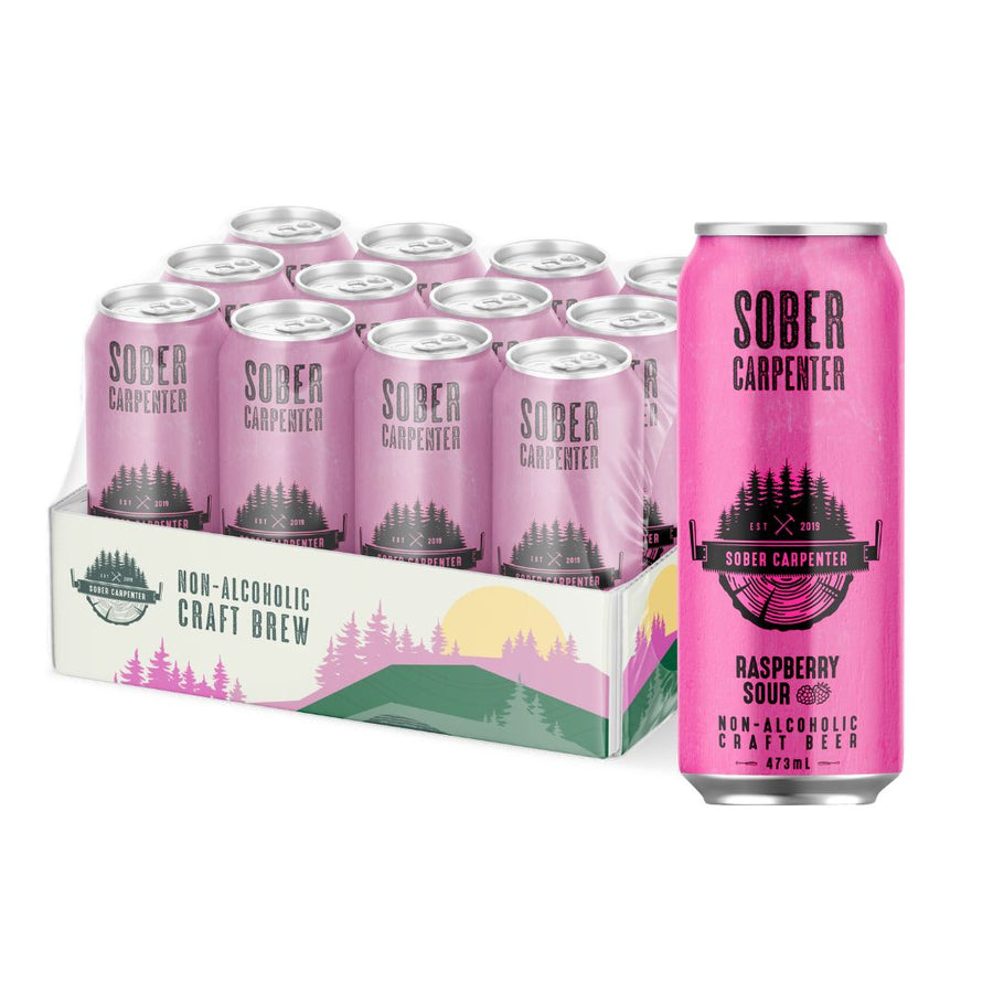Sober Carpenter - Raspberry Sour (1 x 12 Pack 473mL), non-alcoholic beer