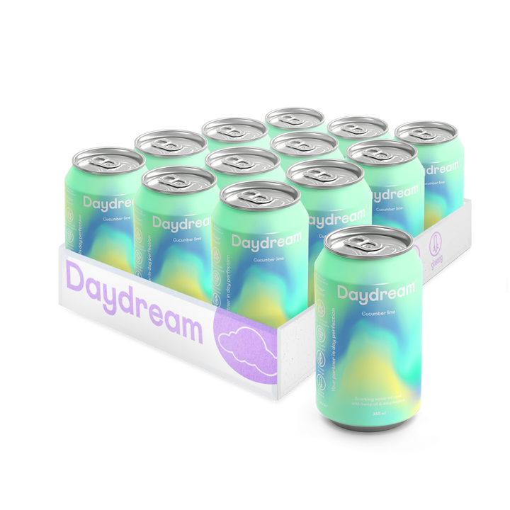 Daydream - Cucumber Lime Hemp and Adaptogen Infused Sparkling Water(1 x 12 Pack, 355mL)