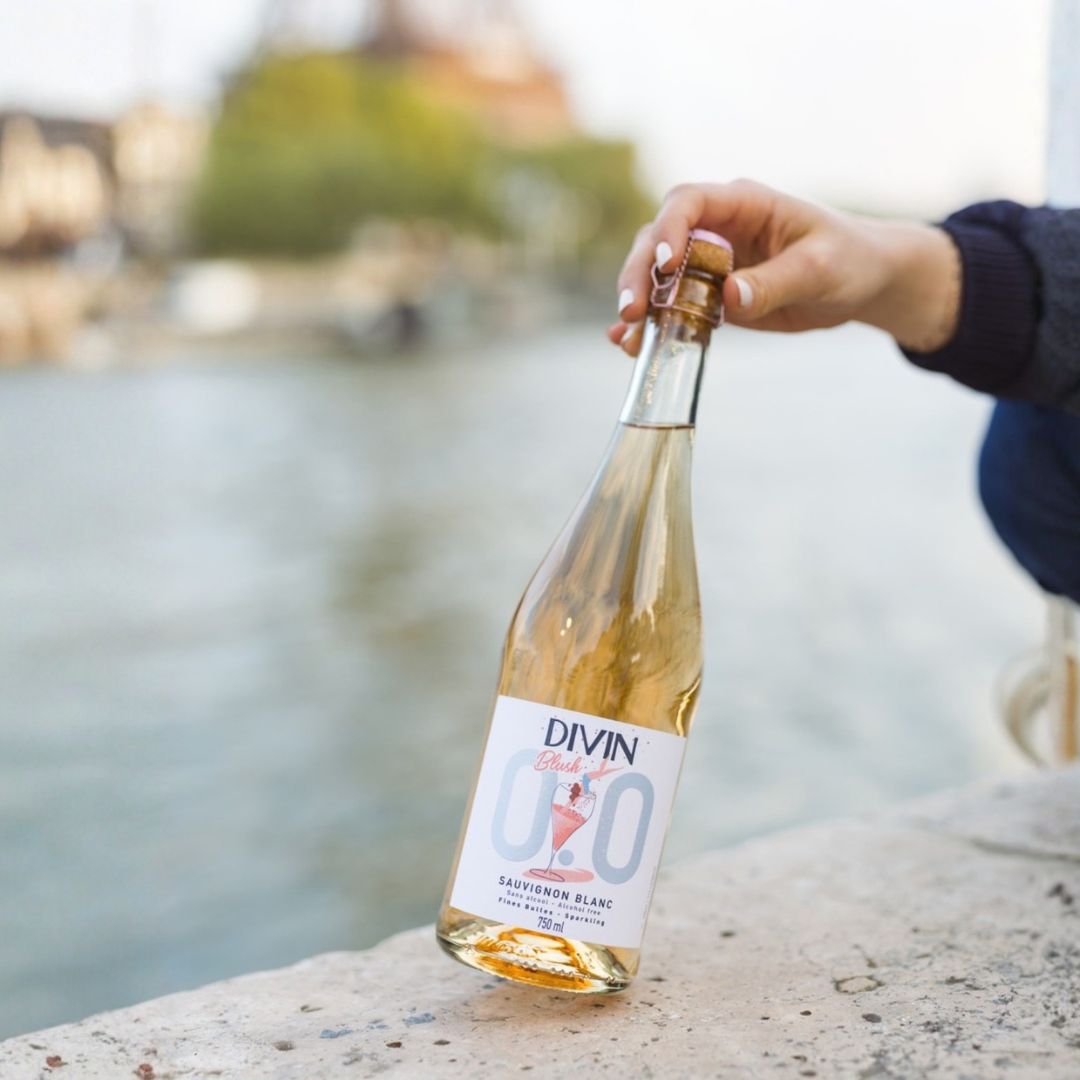 DIVIN 0.0 - Sparkling Blush - Sauvignon Blanc, non-alcoholic wine, photo 6 of 6