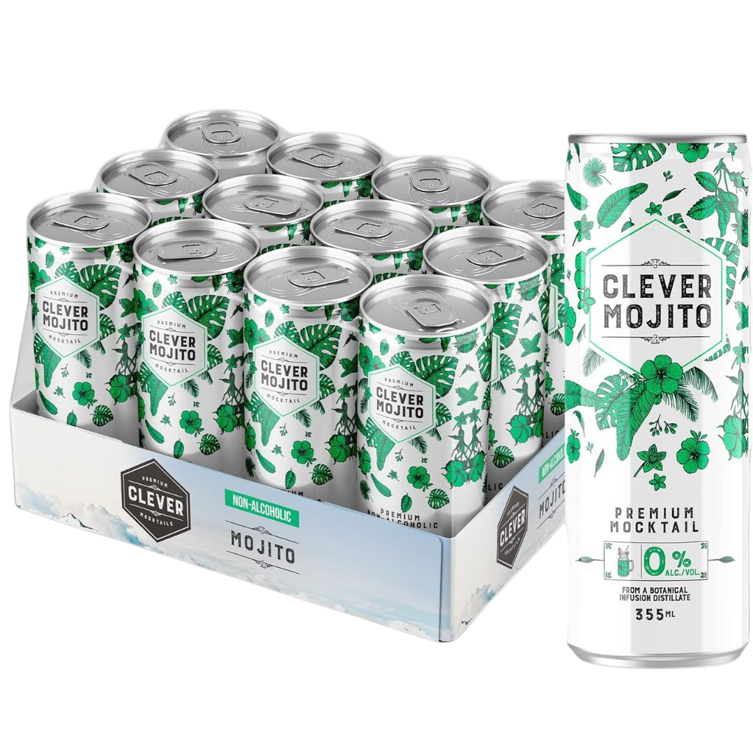 Clever Mocktails - Mojito (1 x 12 Pack, 355mL), non-alcoholic cocktail