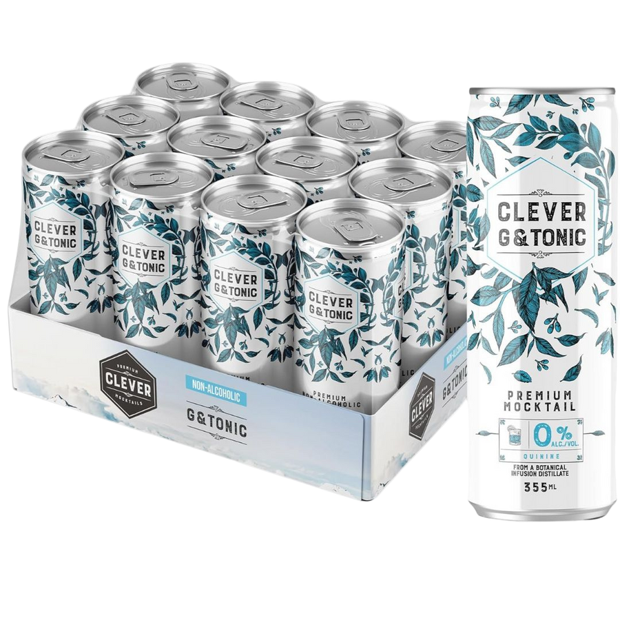 Clever Mocktails - Gin Tonic (1 x 12 Pack, 355mL), non-alcoholic cocktail