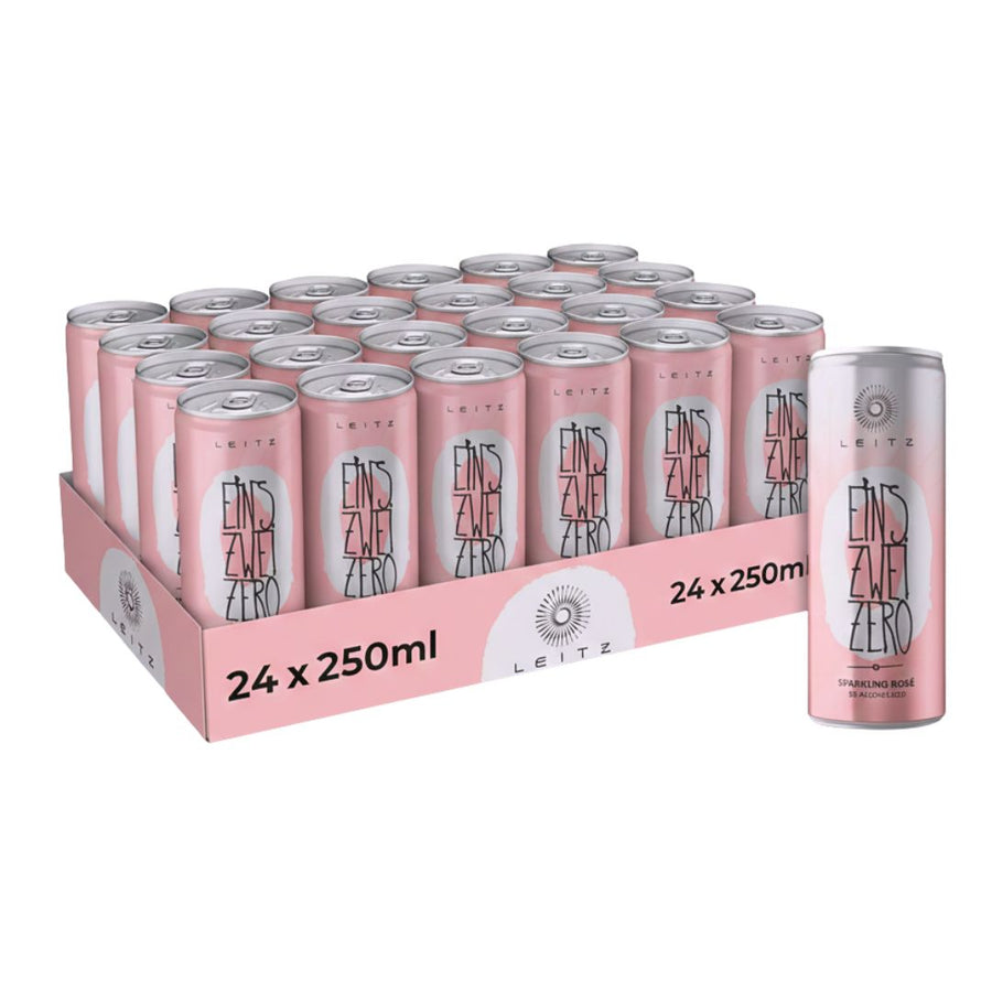 Leitz Eins-Zwei Zero - Sparkling Rosé (1 x 24 Pack, 250mL), non-alcoholic wine