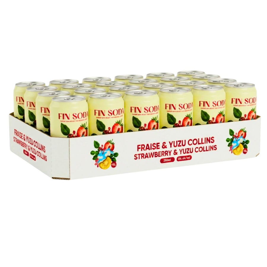Fin Soda - Strawberry Yuzu Collins (6 x 4 Pack, 250mL)