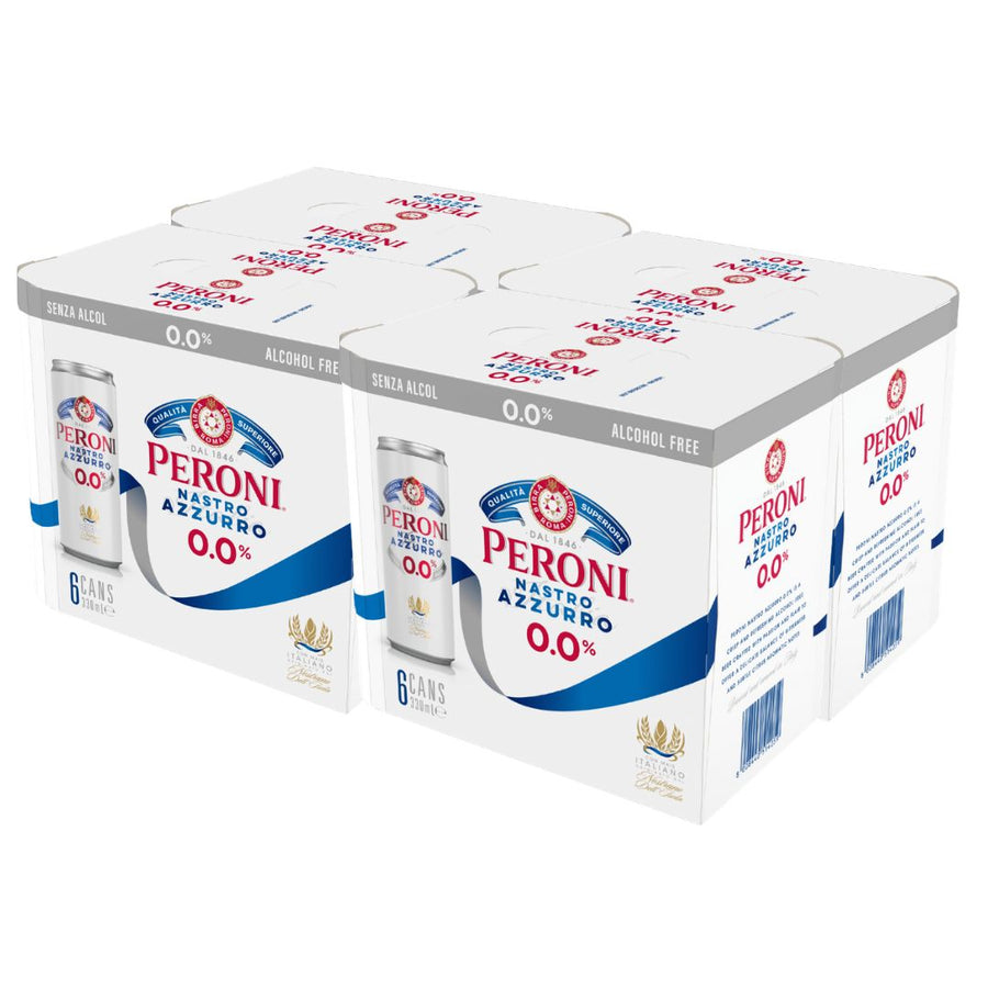 Peroni Nastro Azzuro 0.0% - Pilsner (4 x 6 Pack, 330mL), non-alcoholic beer