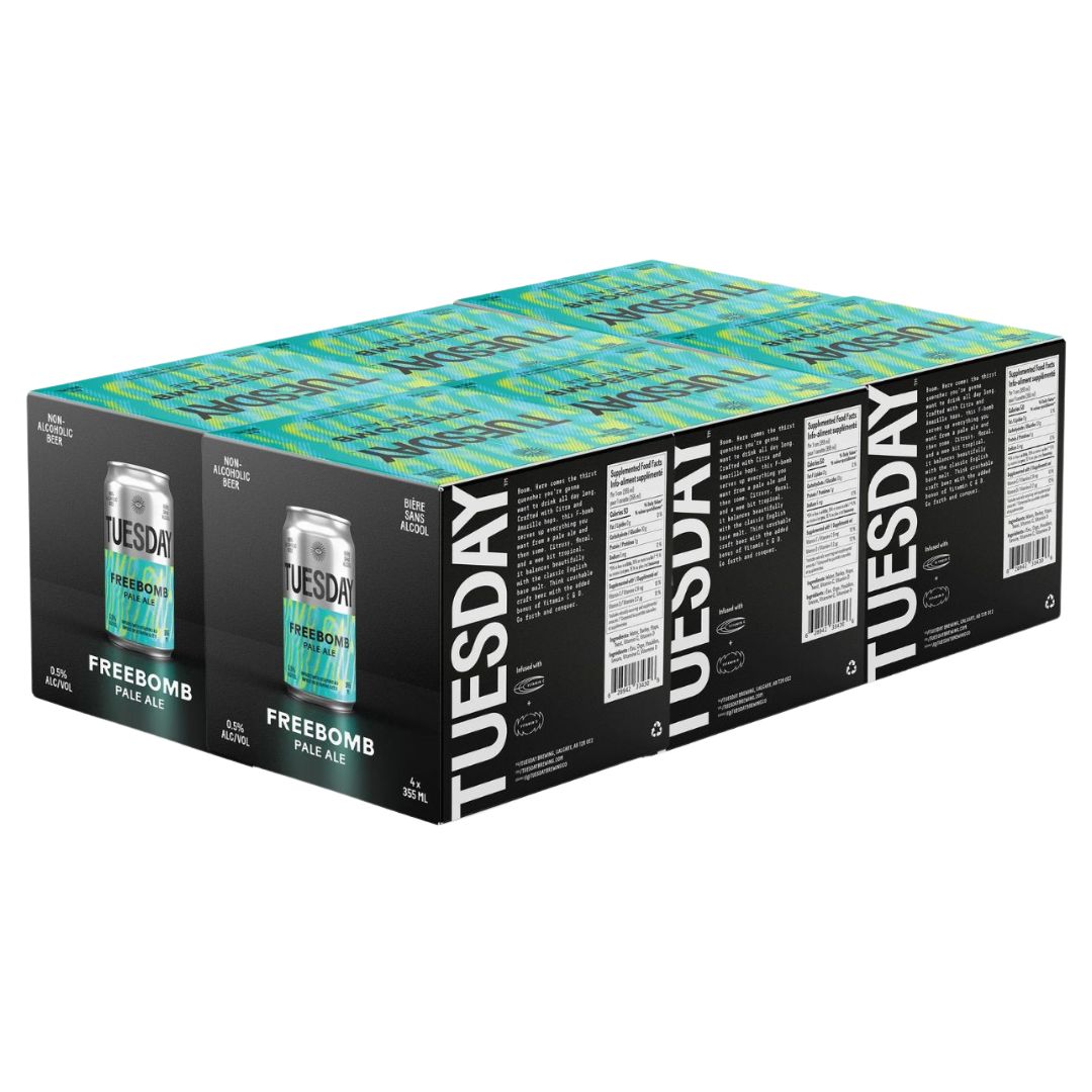 Tuesday Brewing - Freebomb Pale Ale (6 x 4 Pack, 355mL), non-alcoholic beer