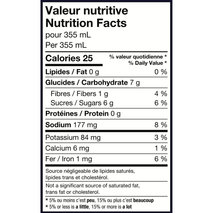 Mox Mocktails - Mox 6 - Bourbon Passion Fruit Black Tea (1 x 12 Pack, 355mL), nutrition facts