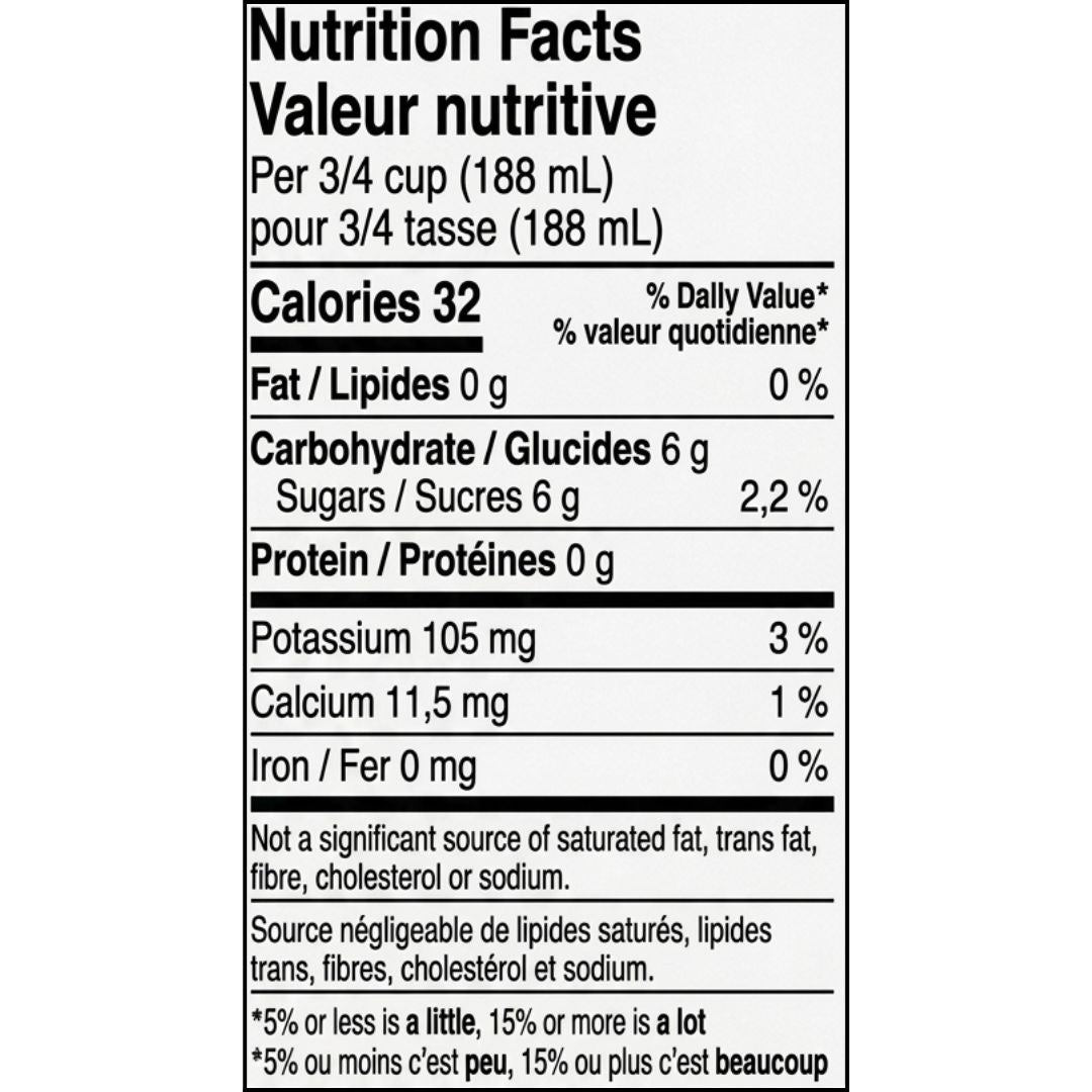 DIVIN 0.0 - Sauvignon Blanc (Single-Serve 250mL), nutrition facts