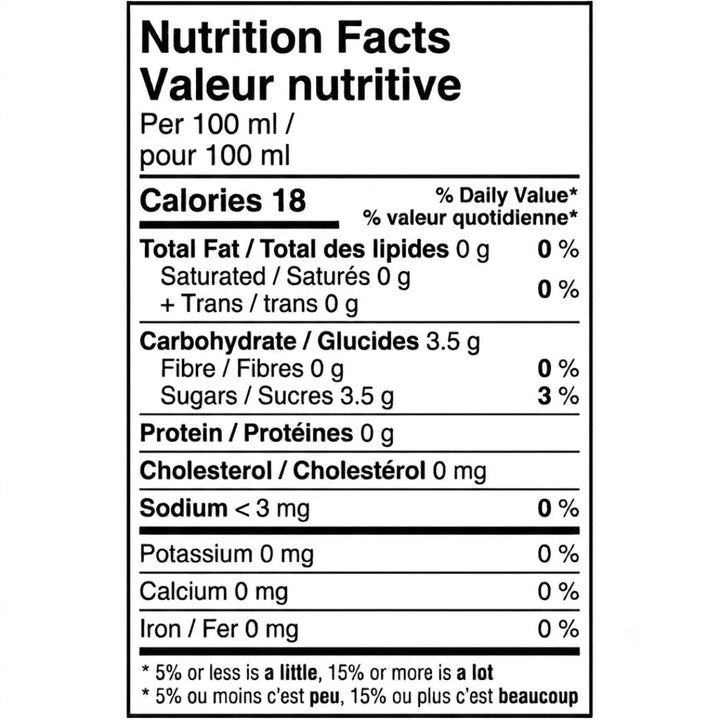 DIVIN 0.0 - Pinot Noir (Single-Serve 250mL), nutrition facts