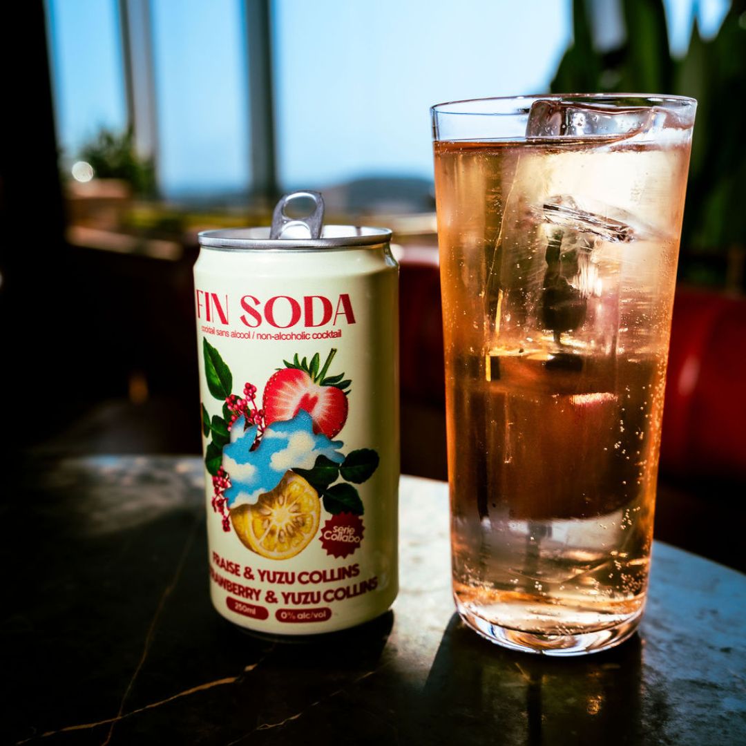 Fin Soda - Strawberry Yuzu Collins (6 x 4 Pack, 250mL)