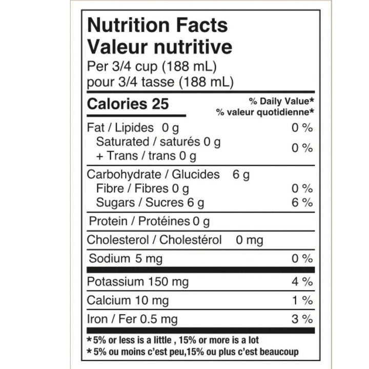 Glimmer - Sparkling Blanc de Blanc, nutrition facts