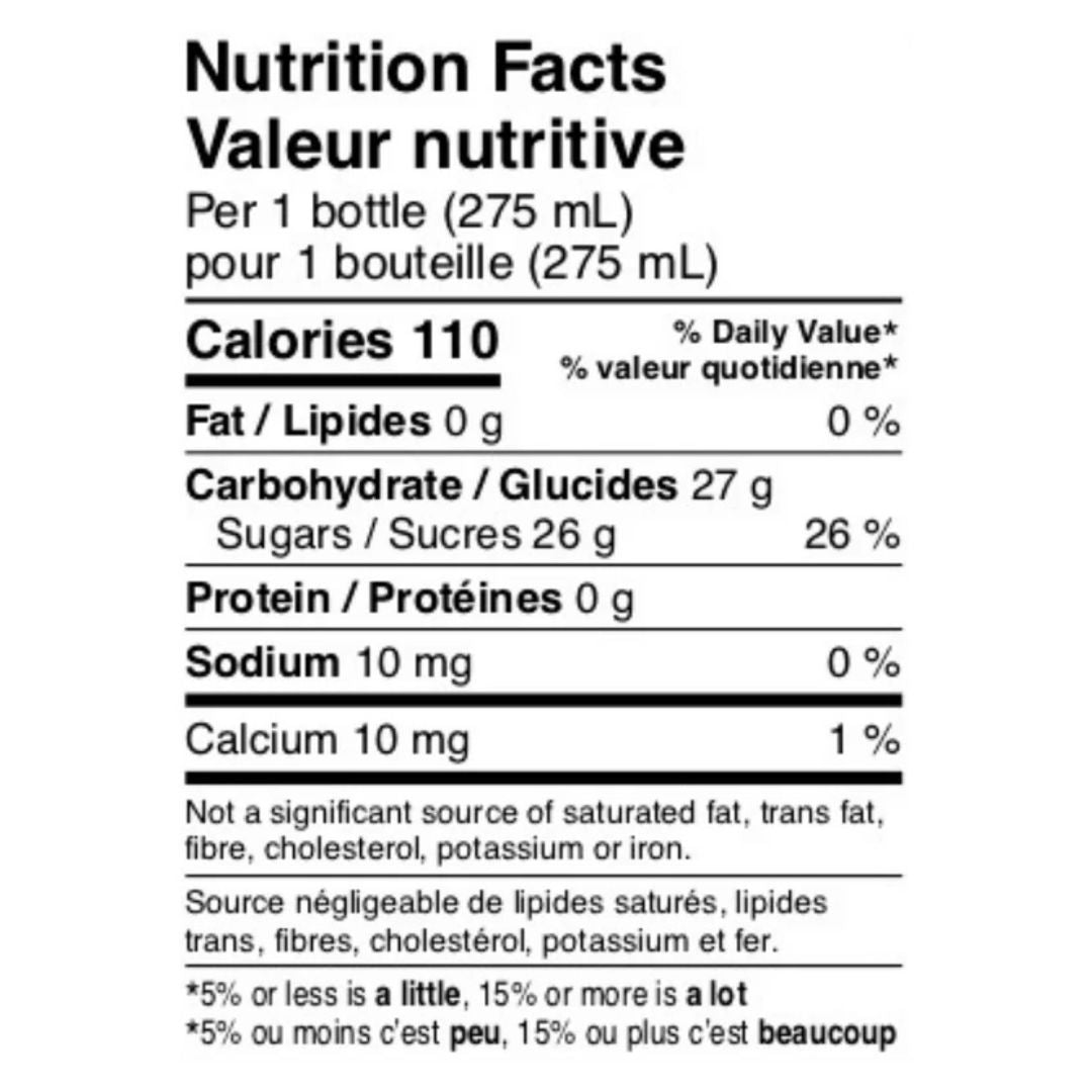 1642 - Yuzu (1 x 24 Pack, 275mL), nutrition facts