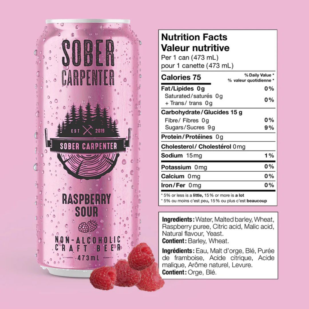Sober Carpenter - Raspberry Sour (1 x 12 Pack 473mL), nutrition facts