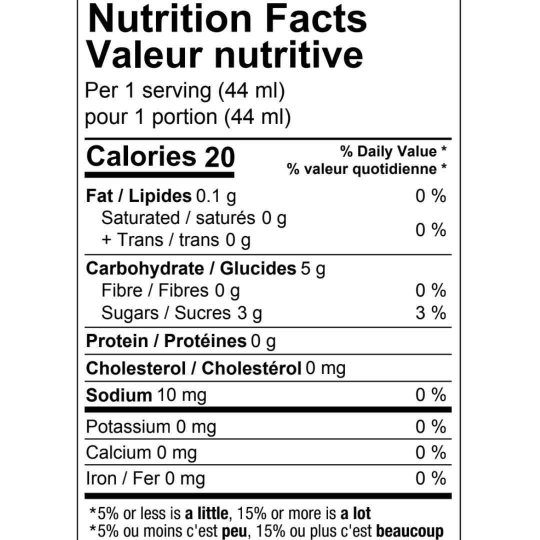 Mad Moose - Old Fashioned, nutrition facts