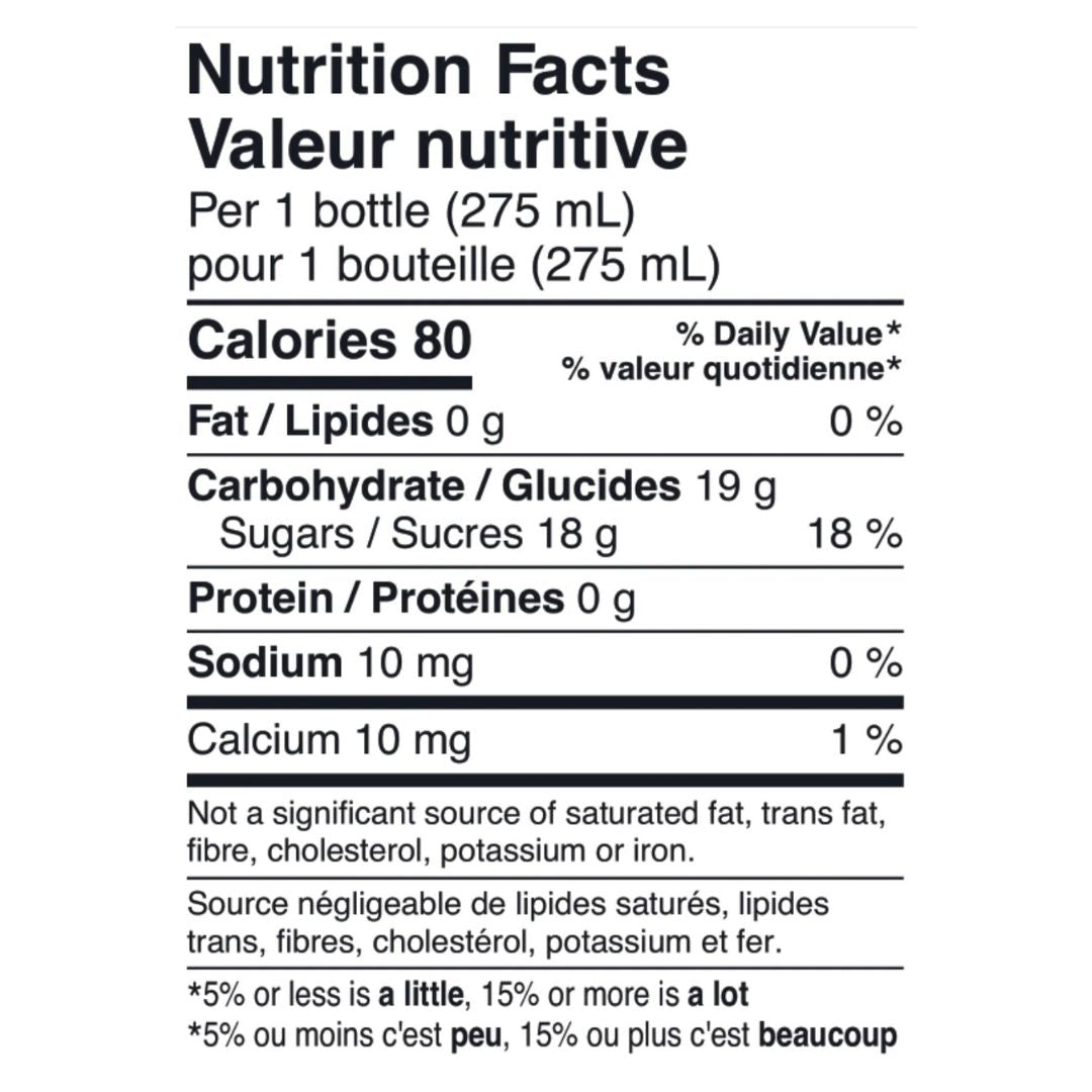 1642 - Cucumber Tonic (1 x 24 Pack, 275mL), nutrition facts
