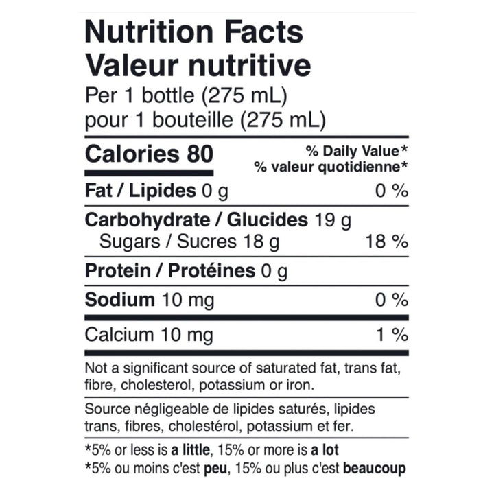 1642 - Cucumber Tonic (1 x 24 Pack, 275mL), nutrition facts