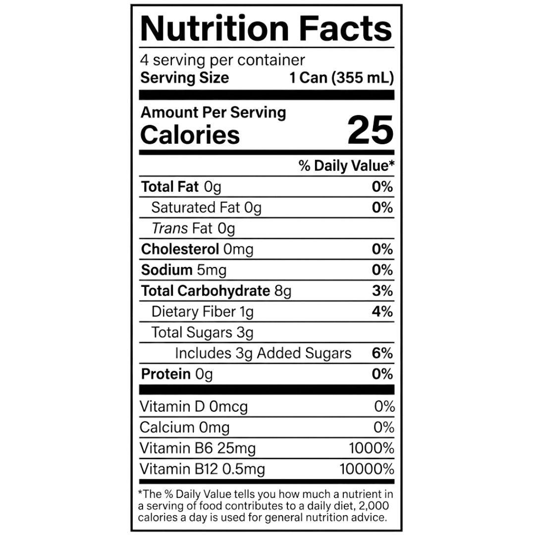 De Soi - Social Spritz - Lemon Elderflower (1 x 24 Pack, 355mL), nutrition facts