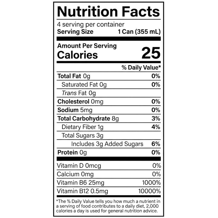 De Soi - Social Spritz - Lemon Elderflower (1 x 24 Pack, 355mL), nutrition facts