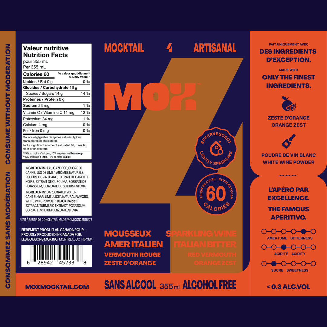Mox Mocktails - Mox 4 - Aperol Spritz (1 x 12 Pack, 355mL), non-alcoholic cocktail, photo 3 of 3